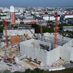 Le chantier du Prisme vu du ciel