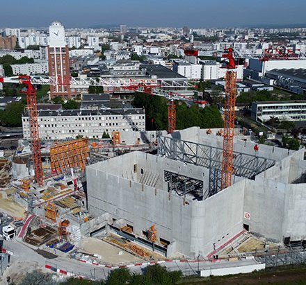 Le chantier du Prisme vu du ciel